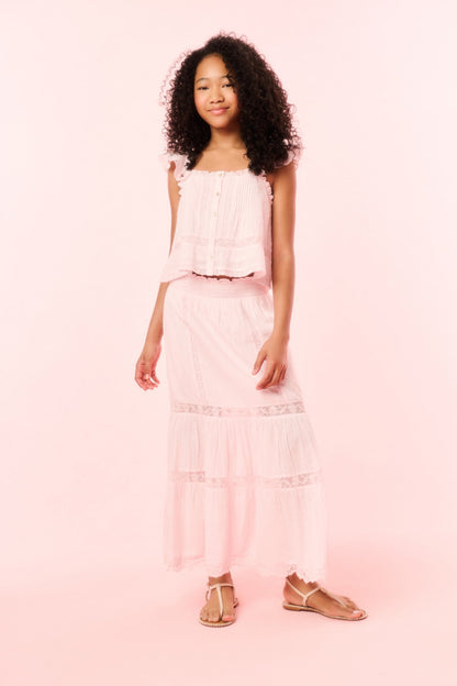 Girls Norabel Cotton Lace-Trimmed Top