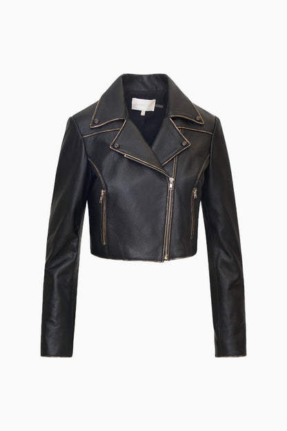 Nyssara Distressed Leather Jacket