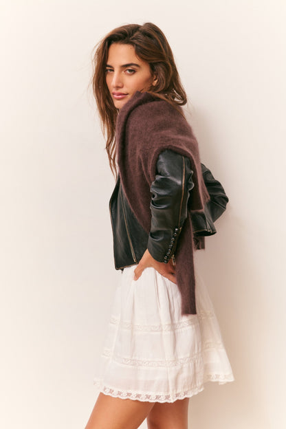 Nyssara Distressed Leather Jacket