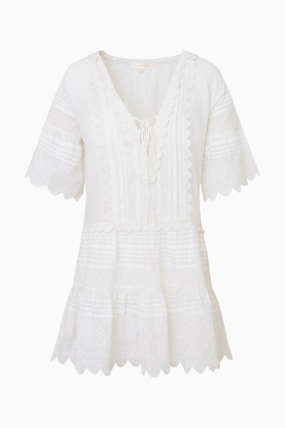 Orcia Cotton Scalloped Mini Dress