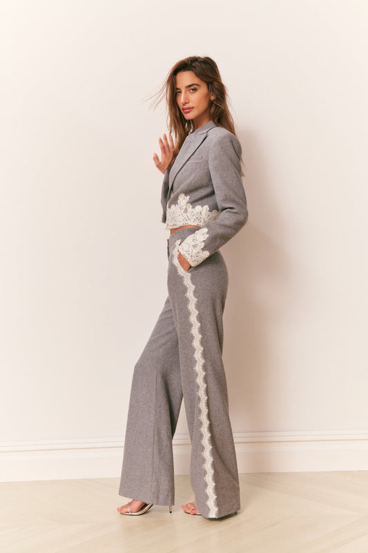 Oriaith Lace-Trimmed Trousers