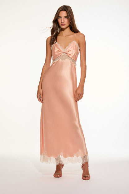 Orianna Silk-Blend Maxi Slip Dress