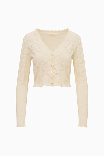 Petra Knit Heart Argyle Cardigan