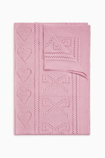 Pointelle Throw Blanket - ROSEWOOD