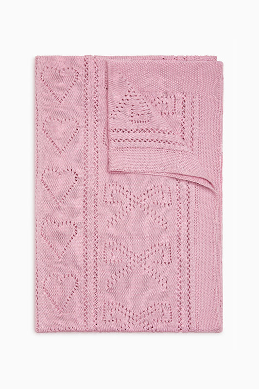 Pointelle Throw Blanket - ROSEWOOD