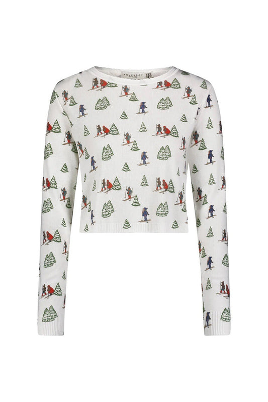Polka Dot England Nell Ski Crop Slouchy Top