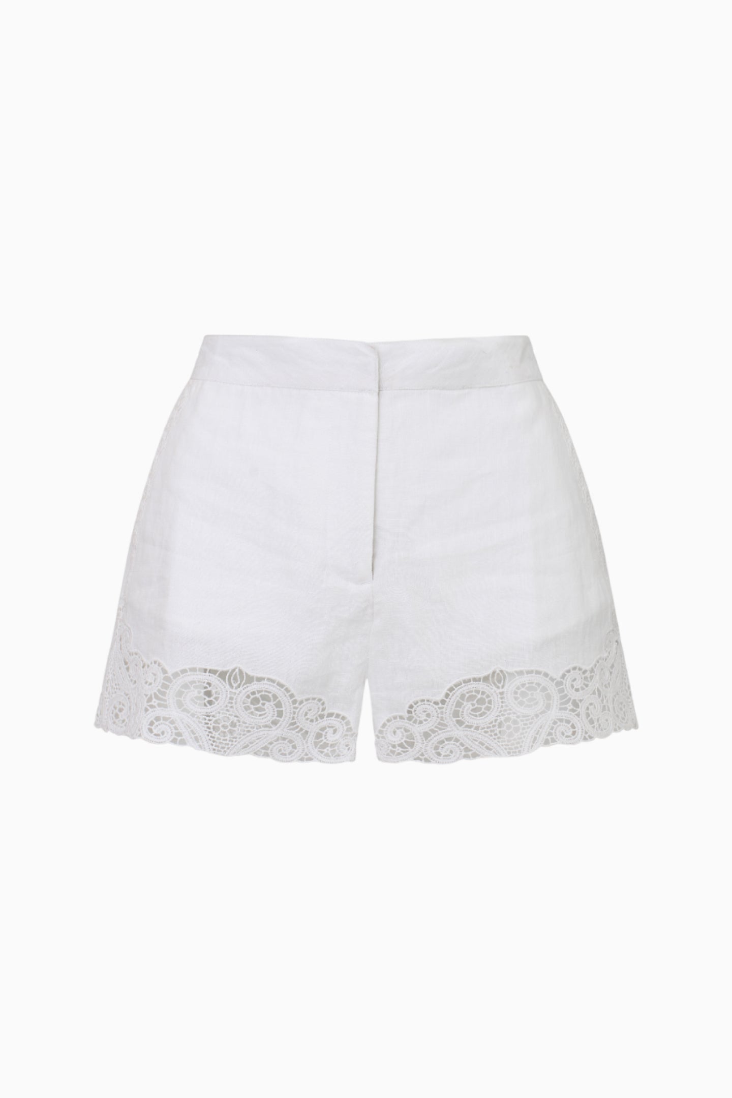 Quindi Linen Crochet Lace Shorts