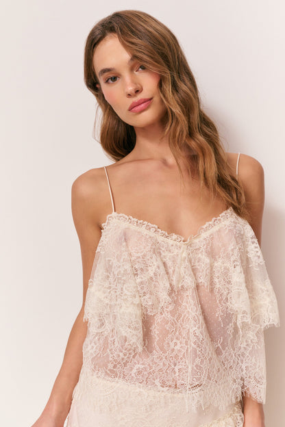 Zhanya Sheer Lace Top
