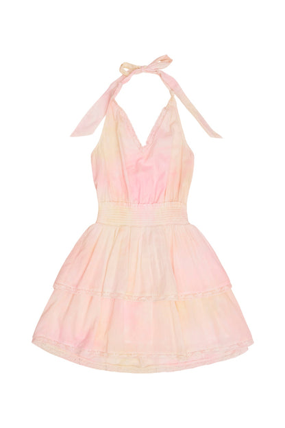 Girls Romille Cotton Halter Dress - LEMONADE KISSES