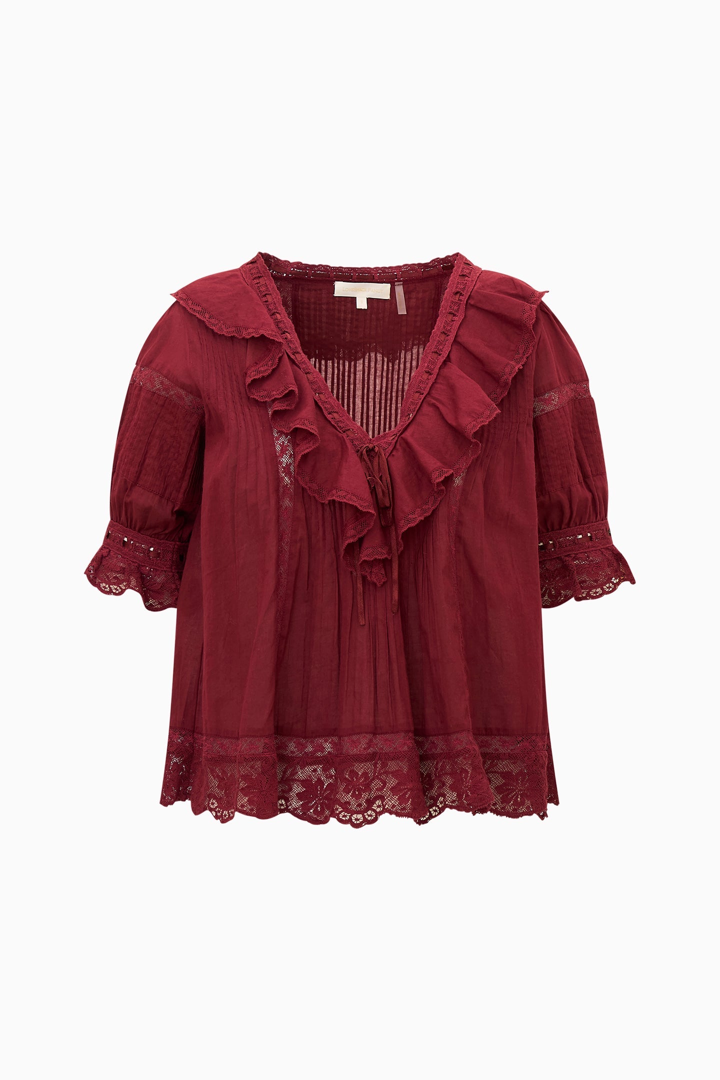 Romilly Cotton Lace Ruffle Blouse