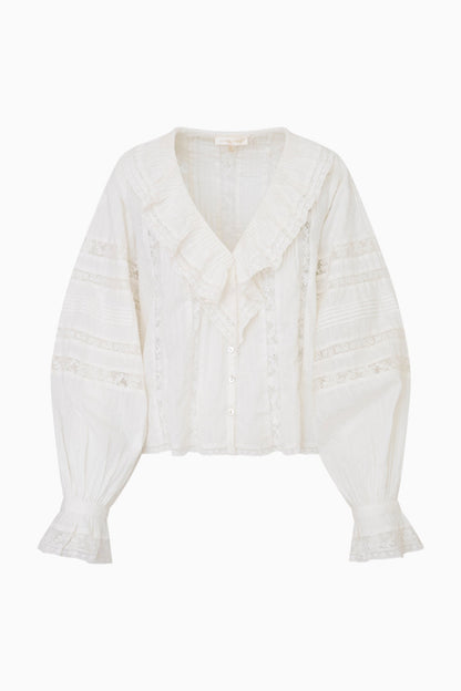 Rosabelle Cotton Ruffle Blouse