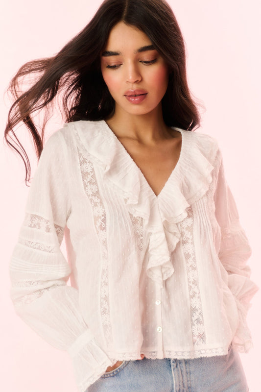Rosabelle Cotton Ruffle Blouse