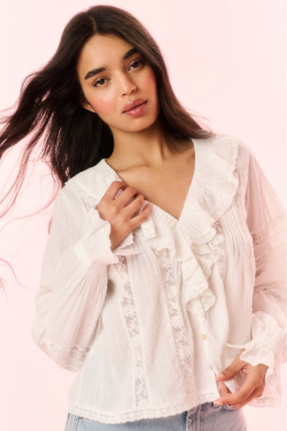 Rosabelle Cotton Ruffle Blouse
