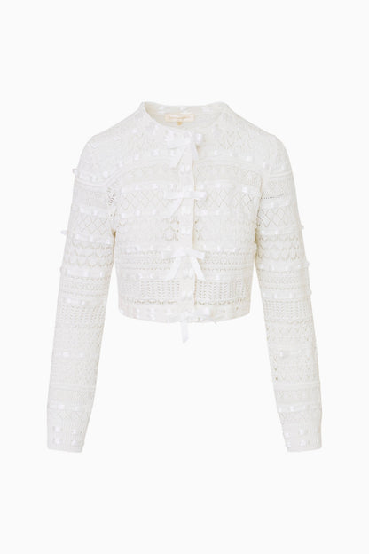 Roselline Cotton Ribbon Cardigan