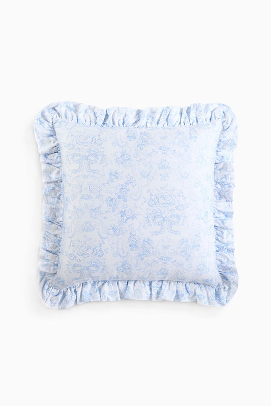 Ruffle Throw Pillow - NANTUCKET BLUE