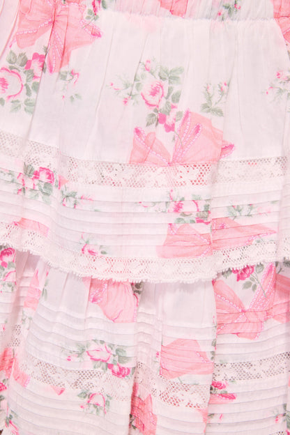 Ruffle Mini Summer Heirloom Print Skirt