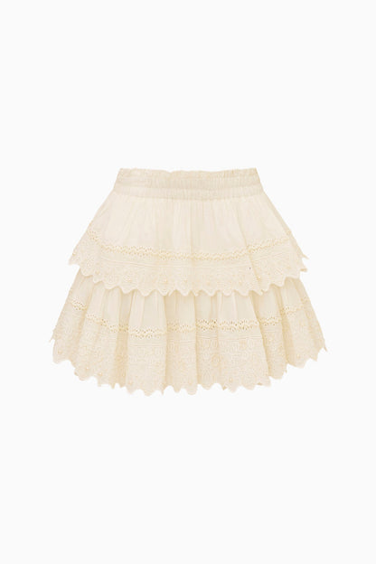 Ruffle Mini Pearl-Embellished Skirt