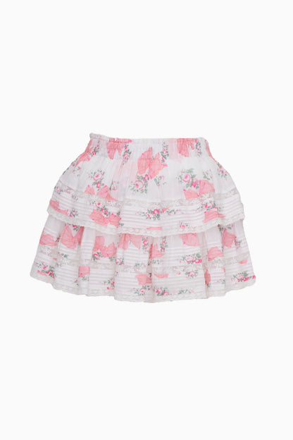 Ruffle Mini Summer Heirloom Print Skirt