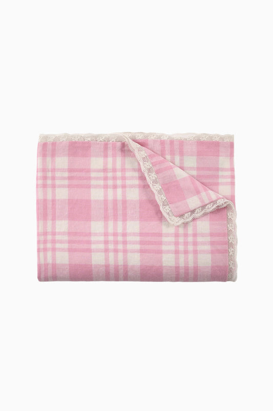 Pink Yarn Dye Table Cloth