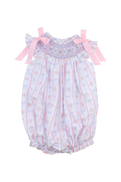 Cecil & Lou Girls Smocked Bow Bubble