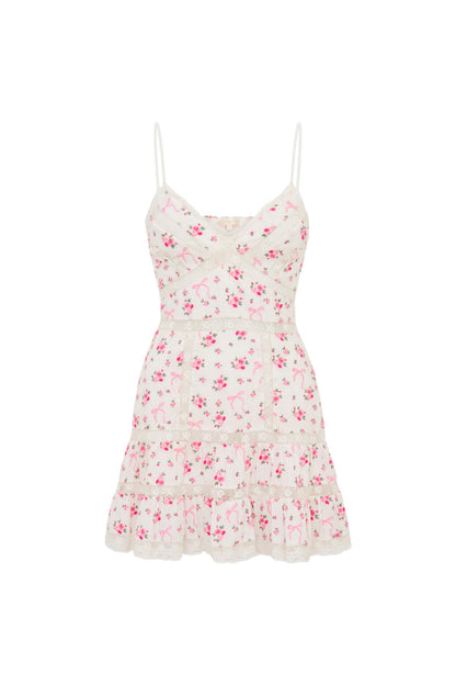 Solbina Cotton Rose & Bow Mini Dress
