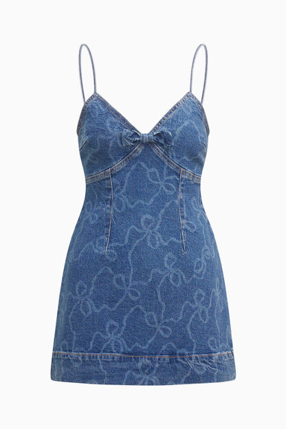 Solina Denim Bow Mini Dress