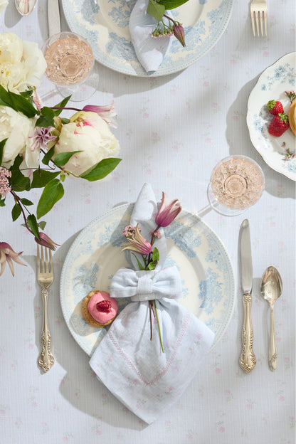 Yarn Dye Printed Bow Napkin Rings - Set of 4