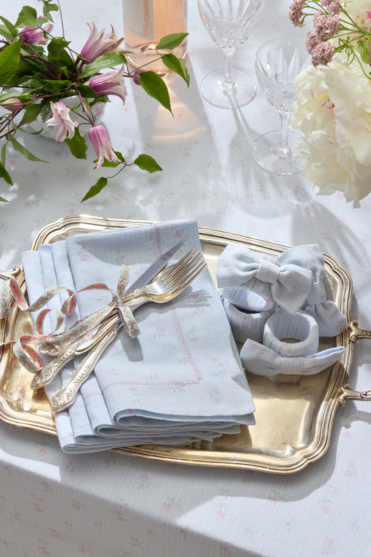 Yarn Dye Floral Printed Napkins - Set of 4