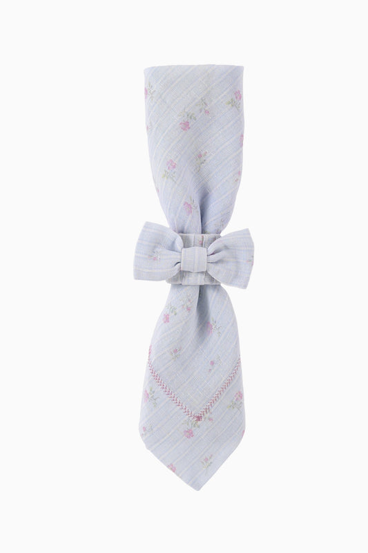 Yarn Dye Printed Bow Napkin Rings - Set of 4