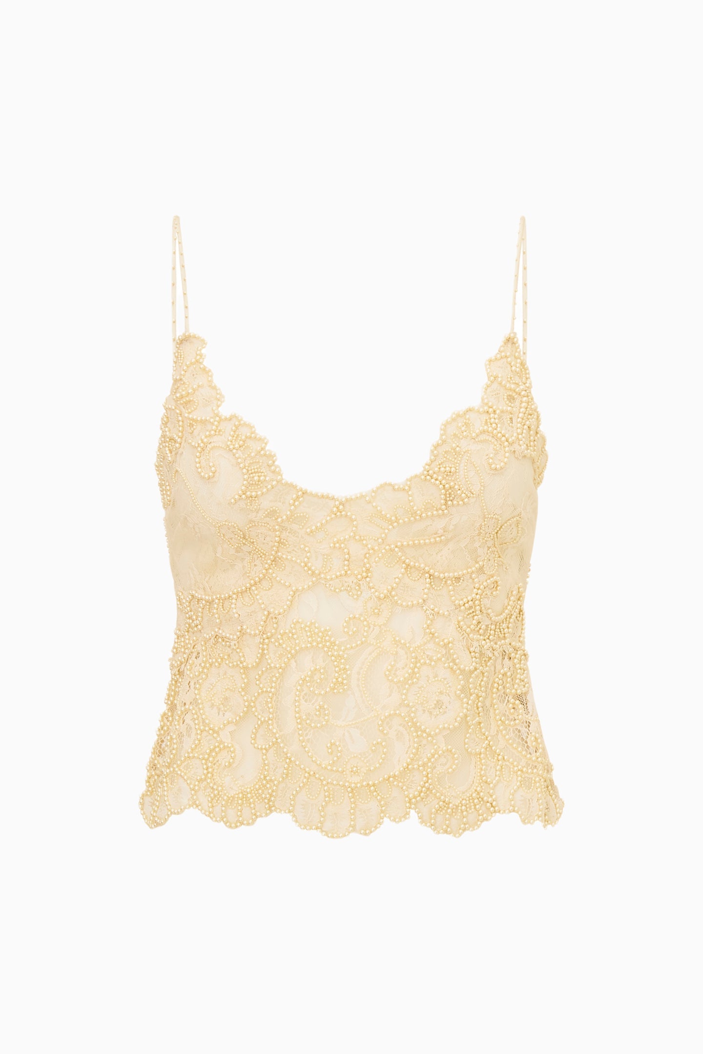 Svetlana Lace Pearl-Embellished Top