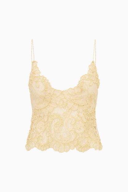 Svetlana Lace Pearl-Embellished Top