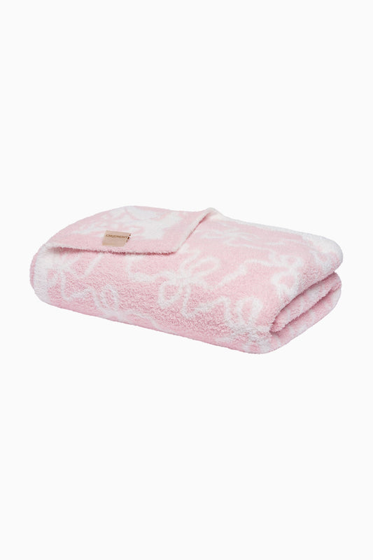 Teddy Bow Blanket - PASTRY PINK