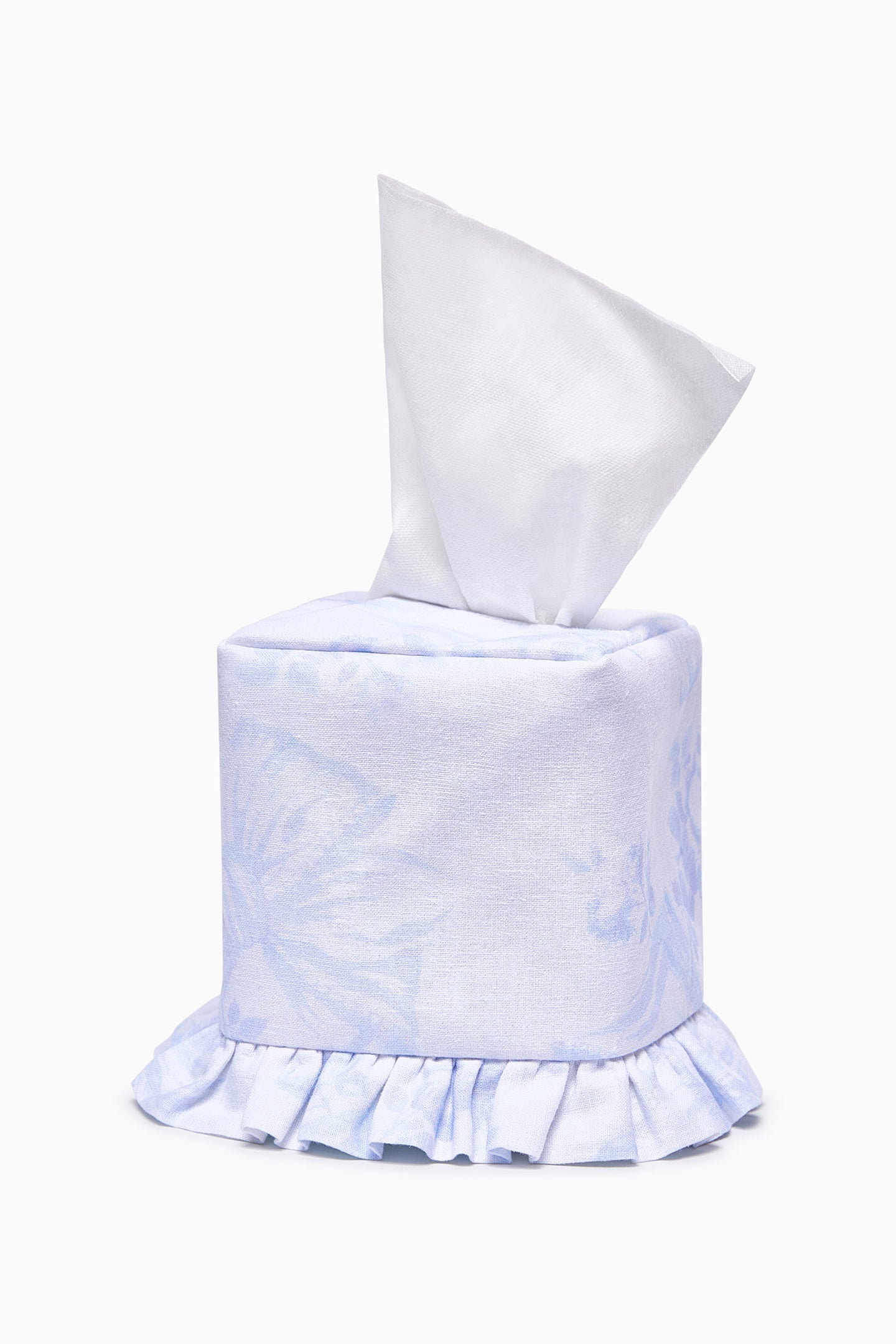 Linen Ruffle Tissue Box Cover
