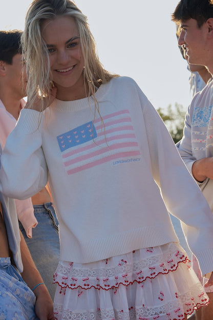 Ty Cotton Flag Pullover - IVORY DREAMS