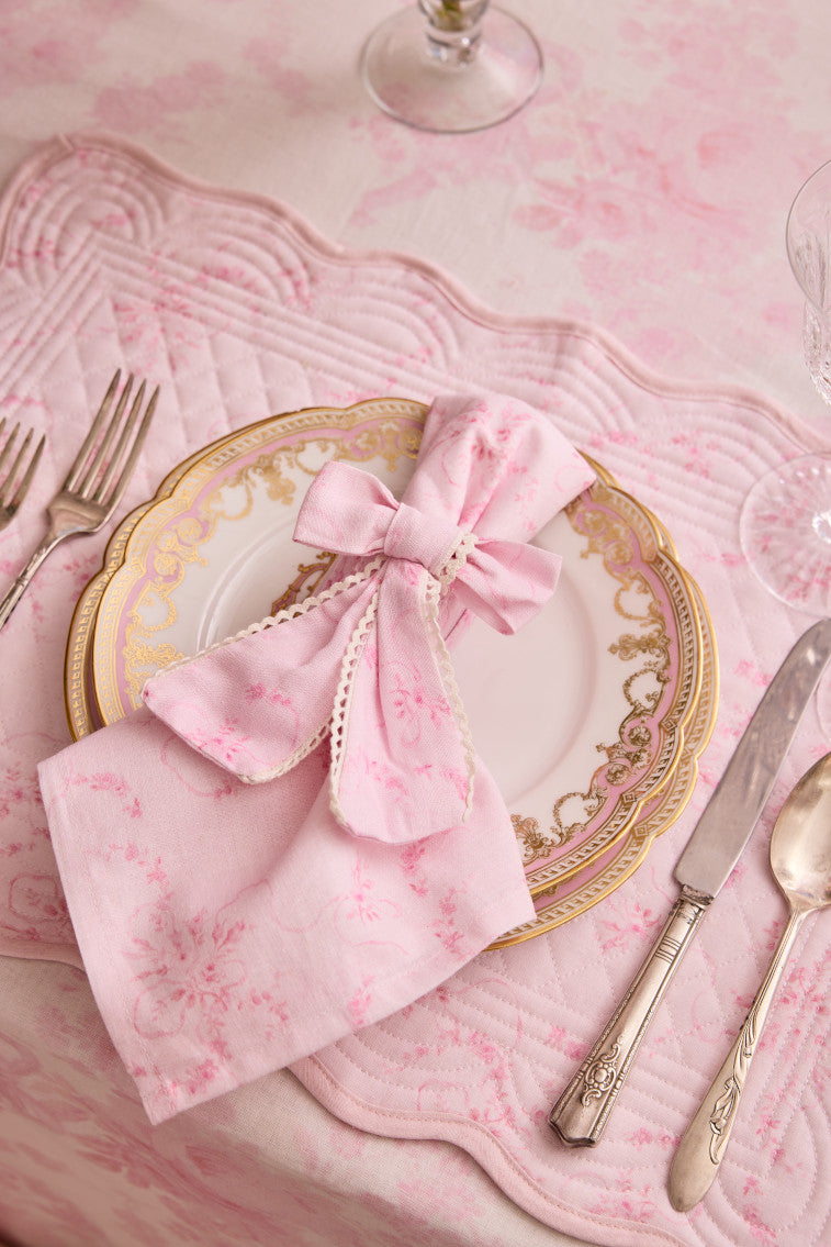 Vintage-Inspired Linen Napkins - Set of 4