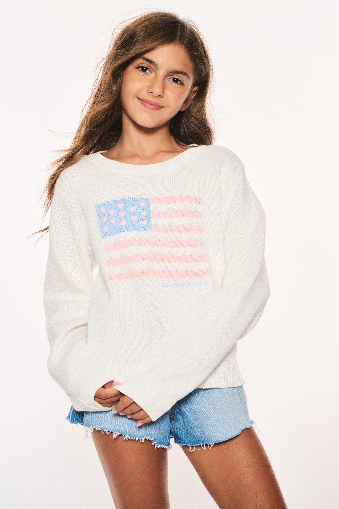 Girls Viennetta Cotton Flag Sweater