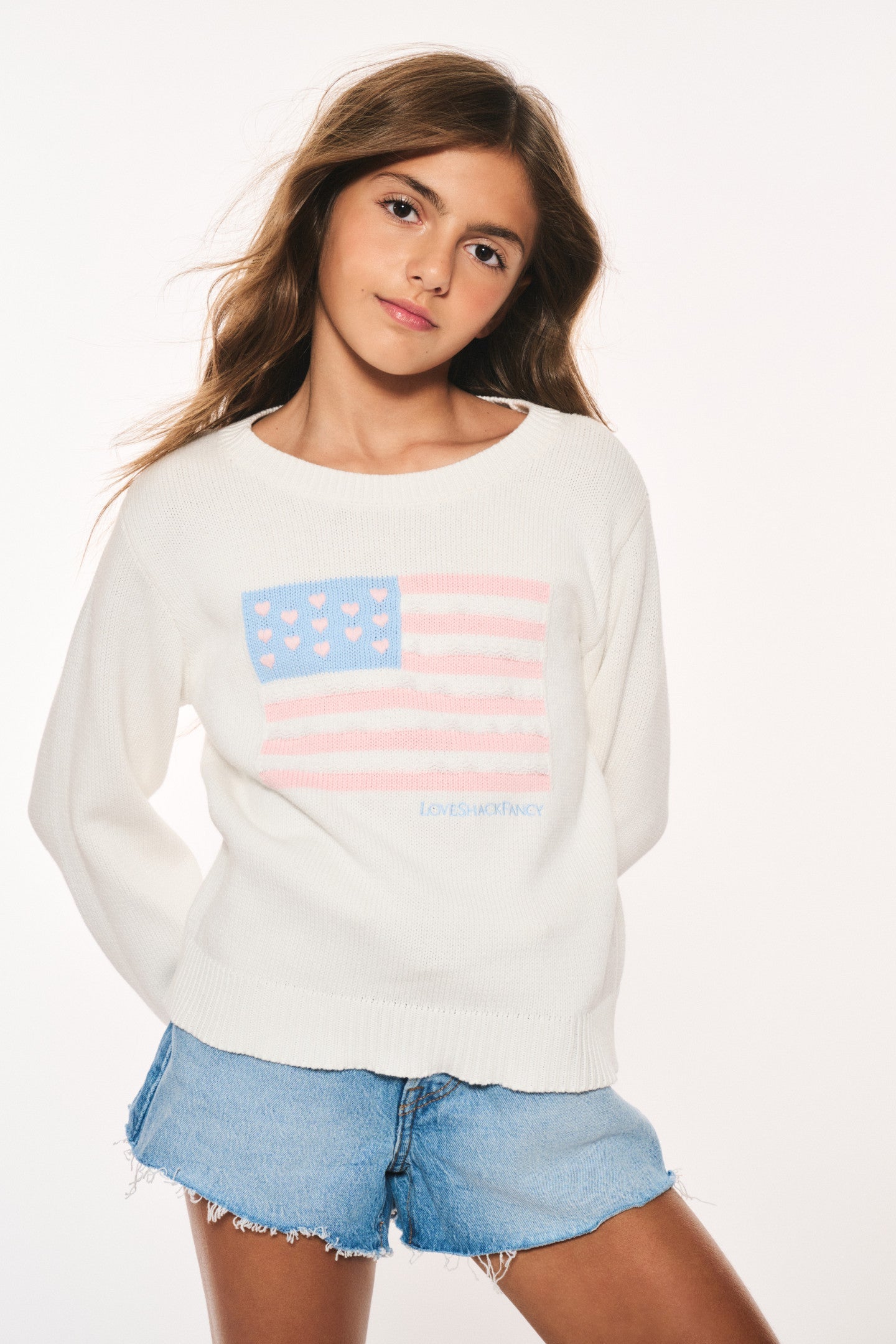 Girls Viennetta Cotton Flag Sweater