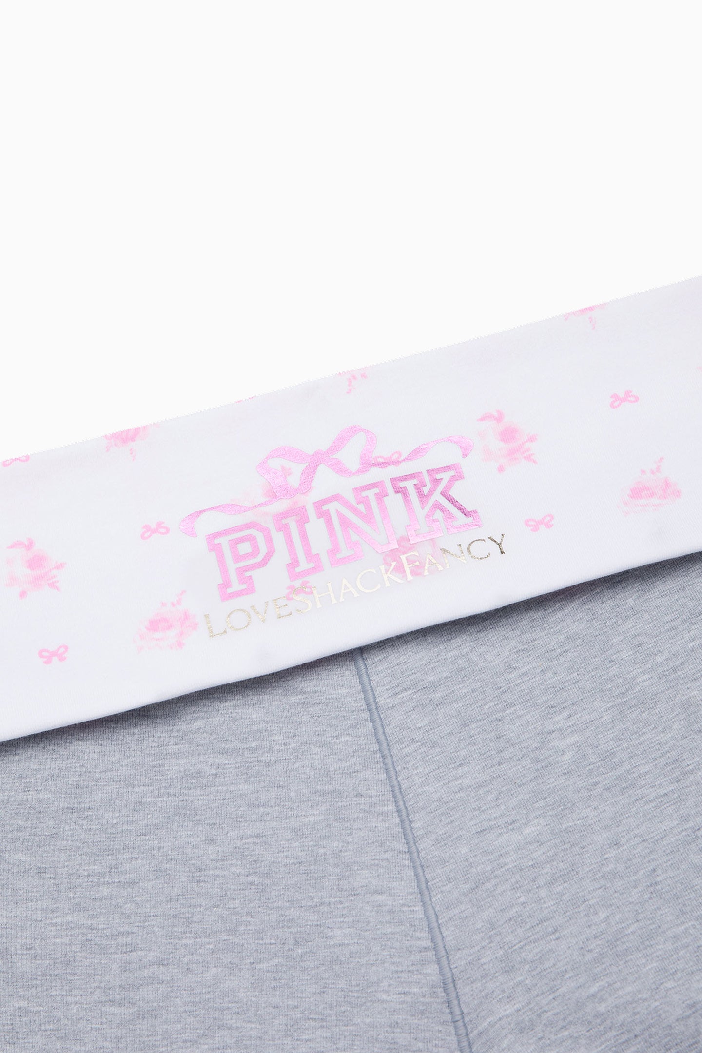 PINK x LoveShackFancy Cotton Foldover Flare Leggings