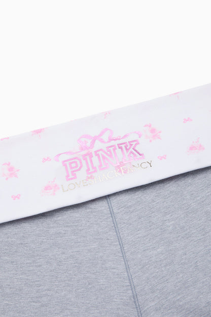 PINK x LoveShackFancy Cotton Foldover Flare Leggings