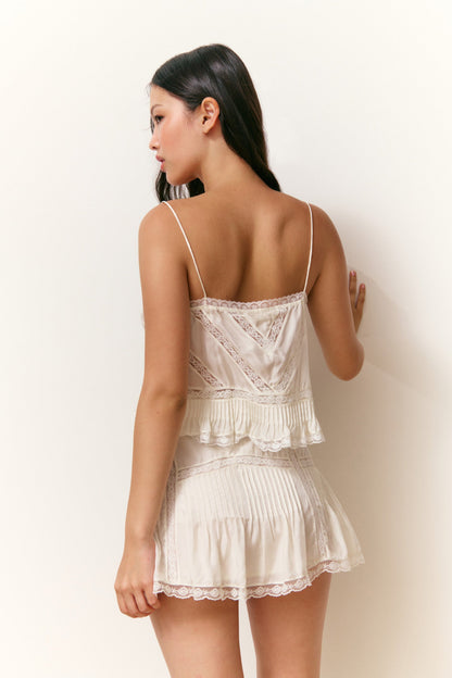 Ondeline Silk Lace Ruffle Cami