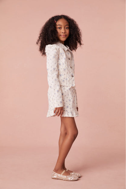 Girls Wylder Ikat Floral Print Skirt