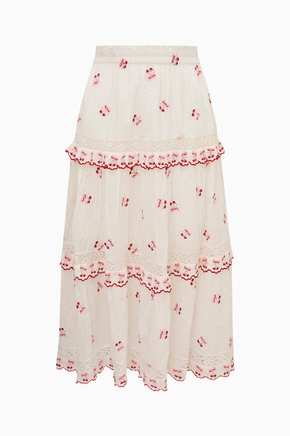 Girls Zinna Cotton Cherry Maxi Skirt