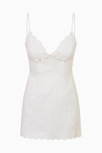 Sydow Linen Cut-Out Mini Dress - ANTIQUE WHITE