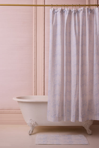 Linen Bow Shower Curtain - BLUE CLOUD