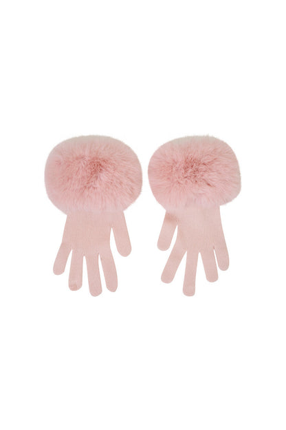 LoveShackFancy x MAX&MOI Adalia Wool-Cashmere Faux Fur Gloves