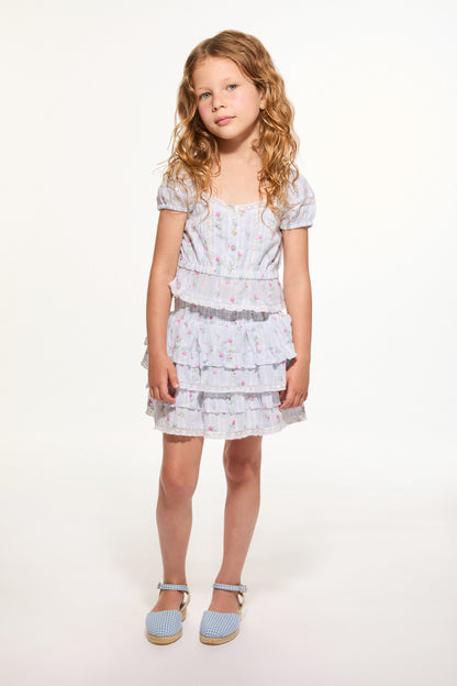 Girls Ottie Floral Striped Top