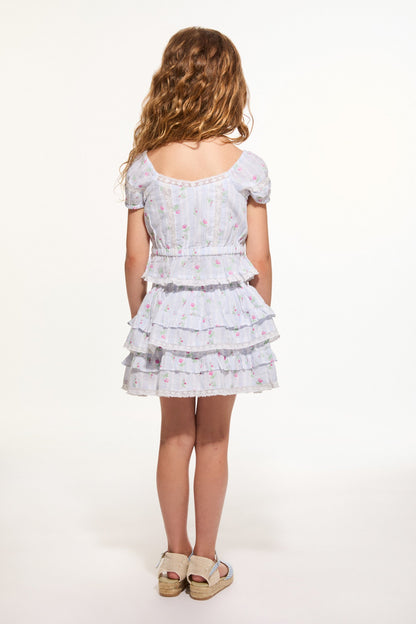 Girls Ottie Floral Striped Top