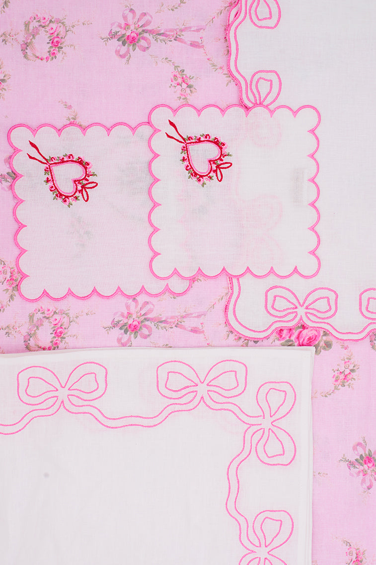 Embroidered Bow Table Runner