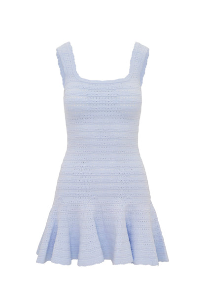 Maryanne Knit Mini Dress - MORNING SKY