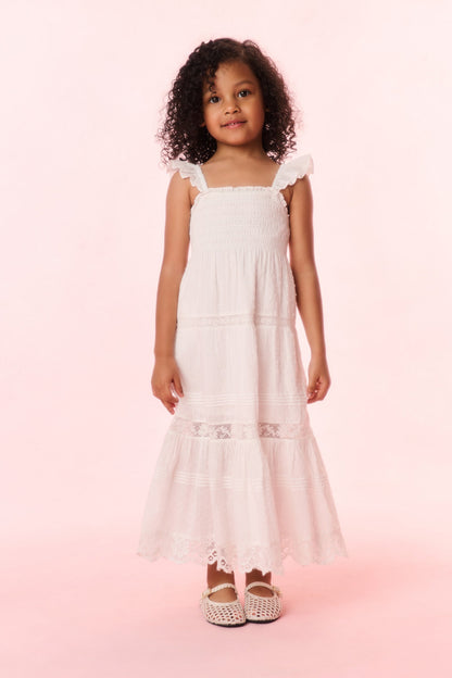 Girls Rhiannon Cotton Dress - OPTIC WHITE